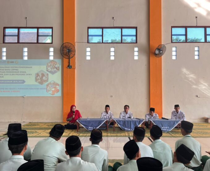 Sosialisasi SPMB SMAN/SMKN Provinsi Jawa Timur 2026/2027 di MTsN 3 Kediri Berjalan Lancar